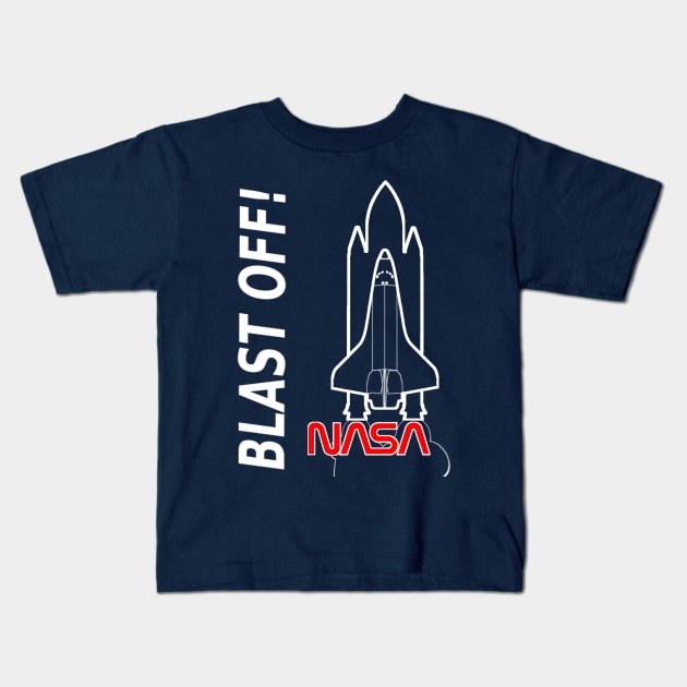 Shuttle Blast Off Kids T-Shirt by RenegadeMMXV